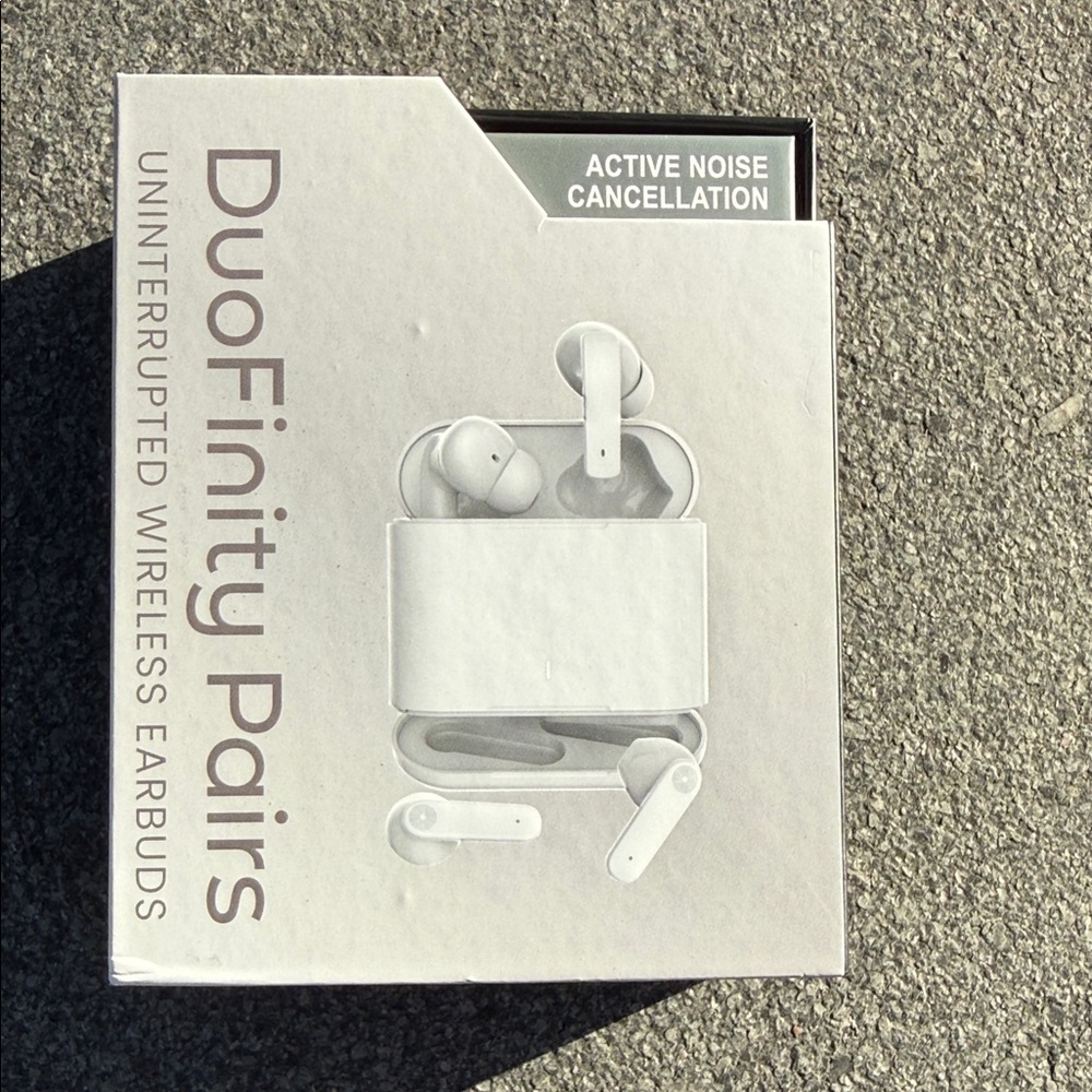 Finity Duo White Earbuds with Noise Cancellation